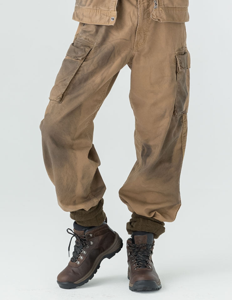 Japanese single tooling multi-bag tactical army pants German Moleskin gray and green jacket fabric casual loose US-502