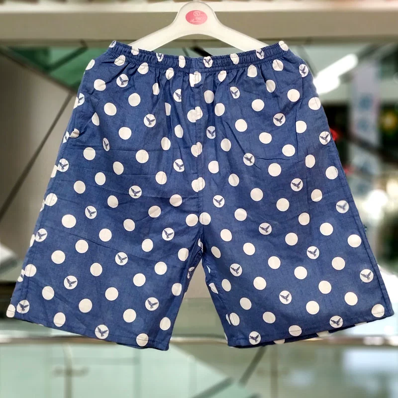 Bộ đồ ngủ cotton tinh khiết của nam giới và phụ nữ quần đùi ở nhà dệt vải quần short cotton quần lớn quần short quần dài đi biển quần dài năm điểm - Quần tây