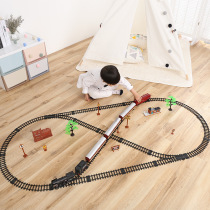 Steam small train toy with track car simulation high-speed rail train model set electric rail car super long