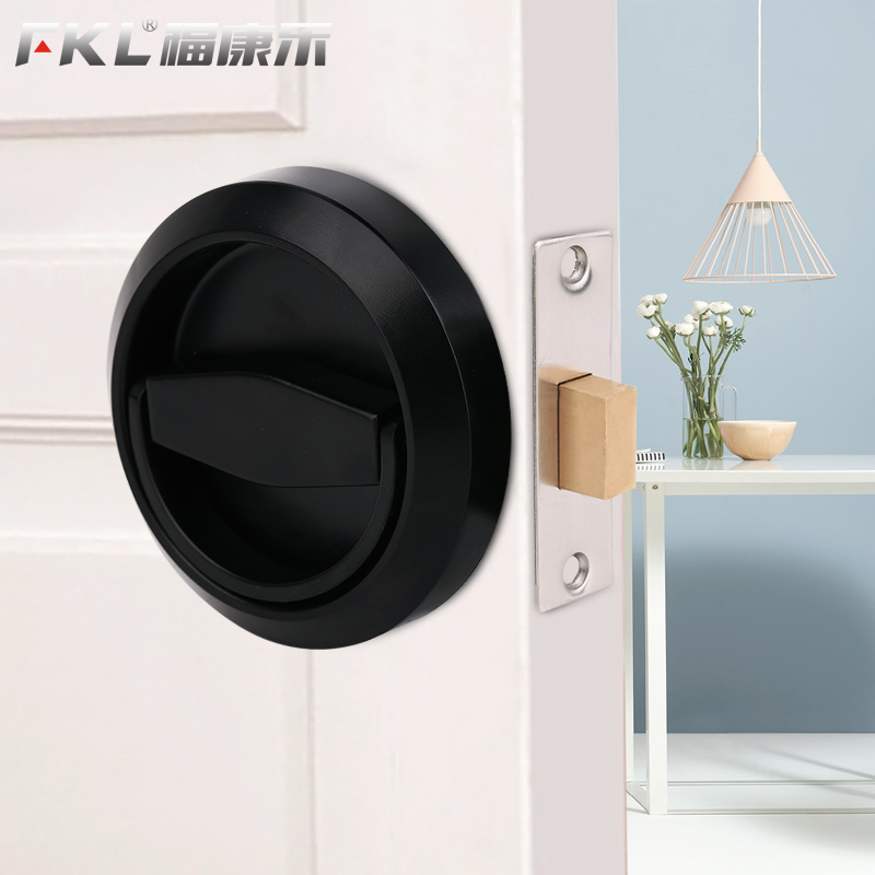 304 stainless steel invisible door lock single-sided lock double-sided invisible lock pull ring background wall dark door lock room