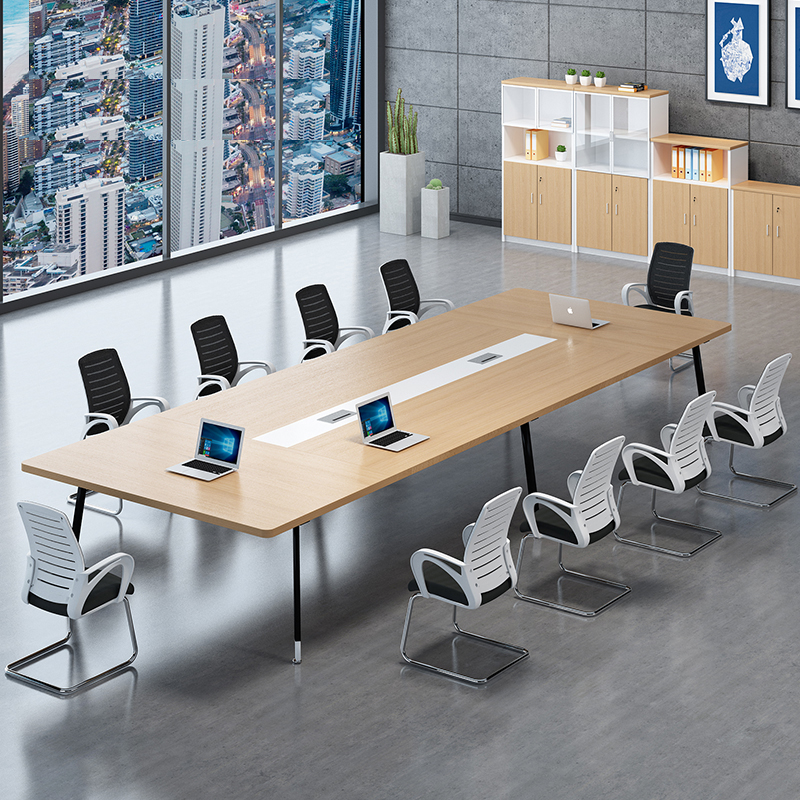 Office Furniture Conference Table Long Table Simple Modern Long Table Steel Frame Training Table Rectangular Office Table and Chair Combination