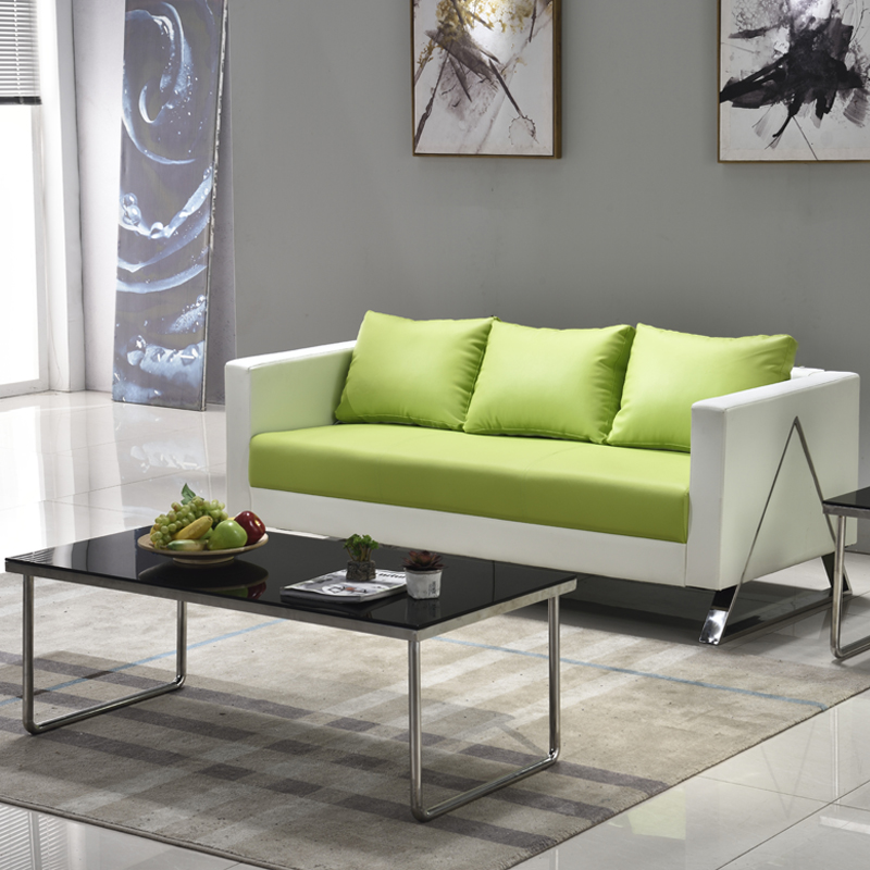 Leather office sand simple office leather sofa modern reception room photo studio exhibition hall office business combination