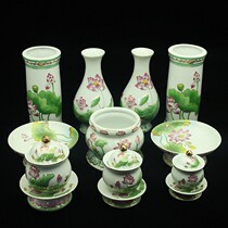 Boutique Zicai desktop ornaments Buddha Hall for painted fruit plate water cup bowl lotus incense burner relief nectar bottle