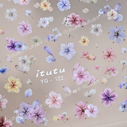 Ультратонкая трехмерная наклейка для маникюра, небольшие наклейки для ногтей для ногтей, аксессуар, новая коллекция, популярно в интернете, цветочный принт