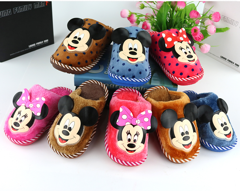 Pantoufles enfants en suède pour hiver - semelle caoutchouc - Ref 986007 Image 14