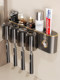 Toothbrush Holder Wall-Mounted No-Drill Bathroom Mouthwash Cup Toothbrush Cup Storage Toothpaste Electric Toothbrush Rack