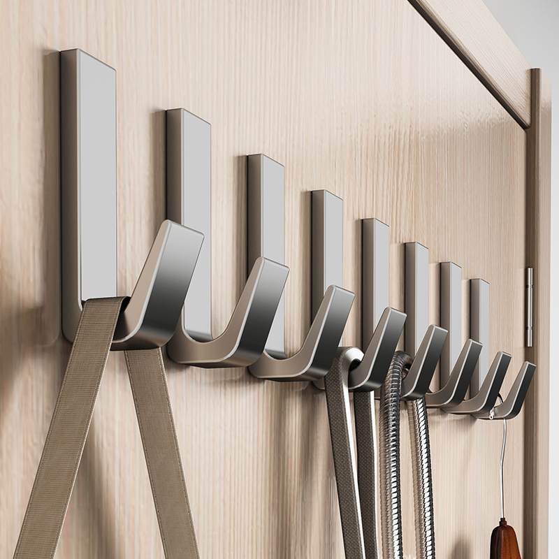No-Drill Hooks with Strong Adhesive for Hanging Clothes Behind the Door, Wall-Mounted, Heavy-Duty, Bathroom Wall-Mounted Coat and Hat Storage Adhesive Hooks