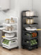 Kitchen Storage Rack, Household Floor-Standing Pot Storage Rack, Multi-Layer Fruit and Vegetable Basket, Small Trolley, Multi-Functional Pot Rack
