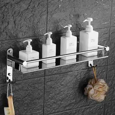 Punch-free bathroom shelf Wall-mounted powder room 304 stainless steel towel rack Toilet sink storage wall