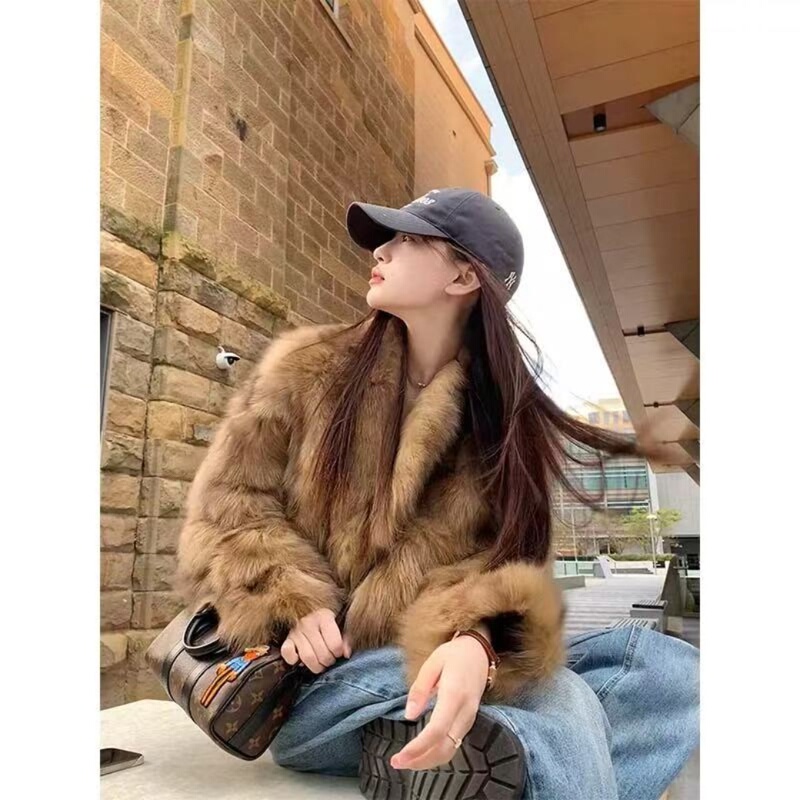 Women's Fur Coat 2025 New Model Haining Winter Fur Integrated Faux Fox Fur Youthful Style Thickened Fur Coat Women's Fur Coat 2025 New Model Haining Winter Fur Integrated Faux Fox Fur Youthful Style Thickened Fur Coat
