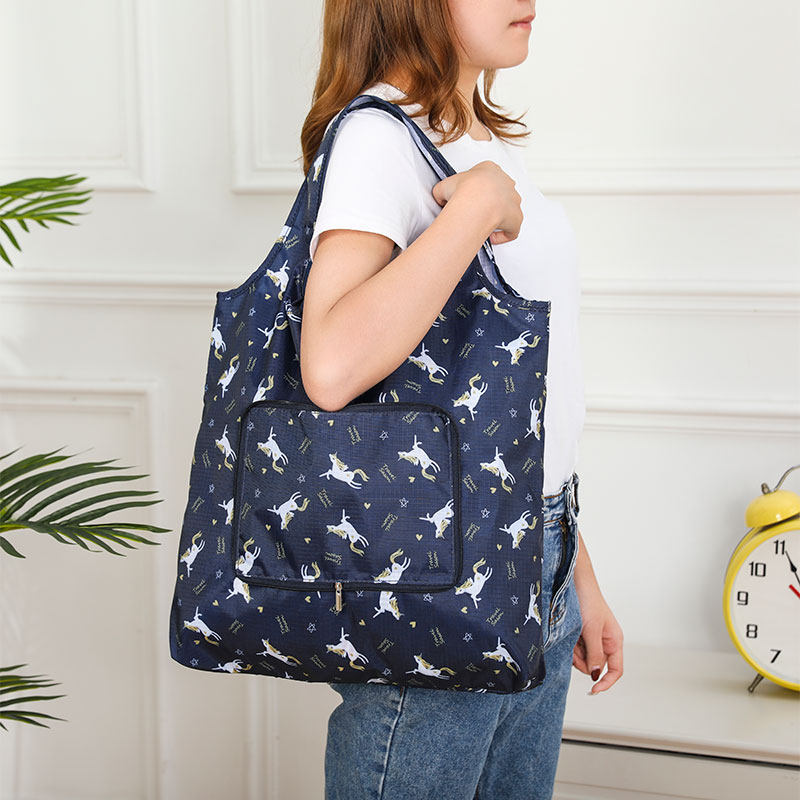 Japanese ultra-light portable folding environmental protection shopping bag large capacity supermarket portable canvas bag can be customized printing LOGO