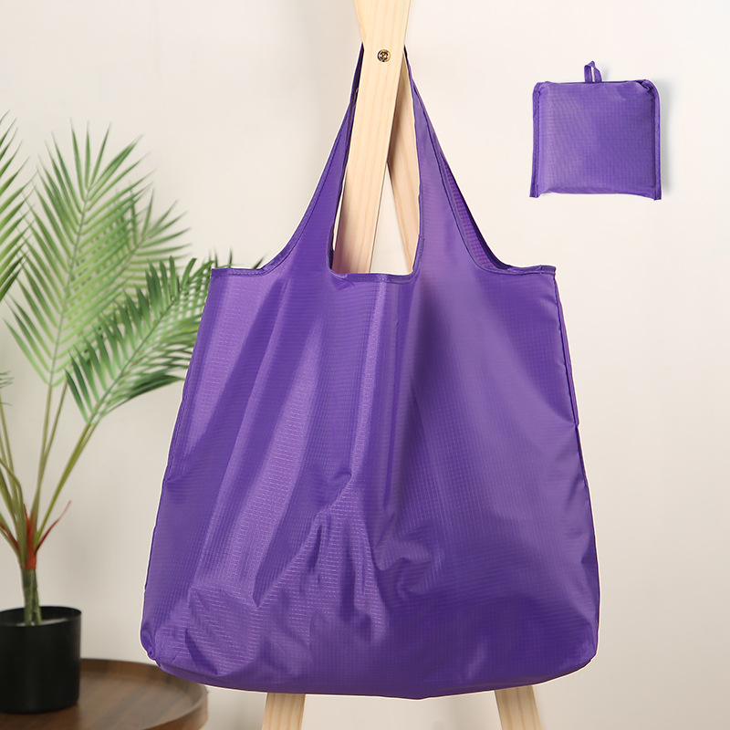 Large-capacity shoulder waterproof Oxford cloth hand-held shopping bag folding portable environmental protection grocery shopping bag custom printed LOGO