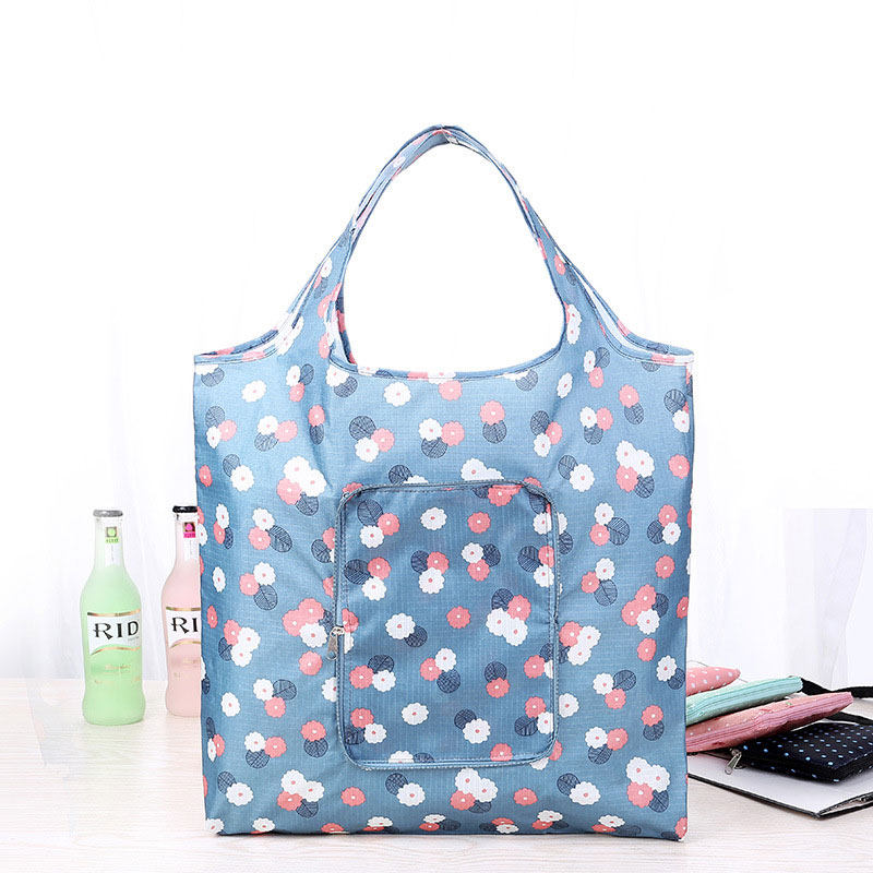 Oxford cloth foldable environmental protection light portable vegetable shopping bag canvas supermarket shopping bag custom handbag can print logo