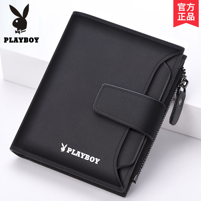 Floral Playboy men's wallet Short-style Tide Card for Men's Money clip Driving license Card Pack Vertical Young Leather Wallet