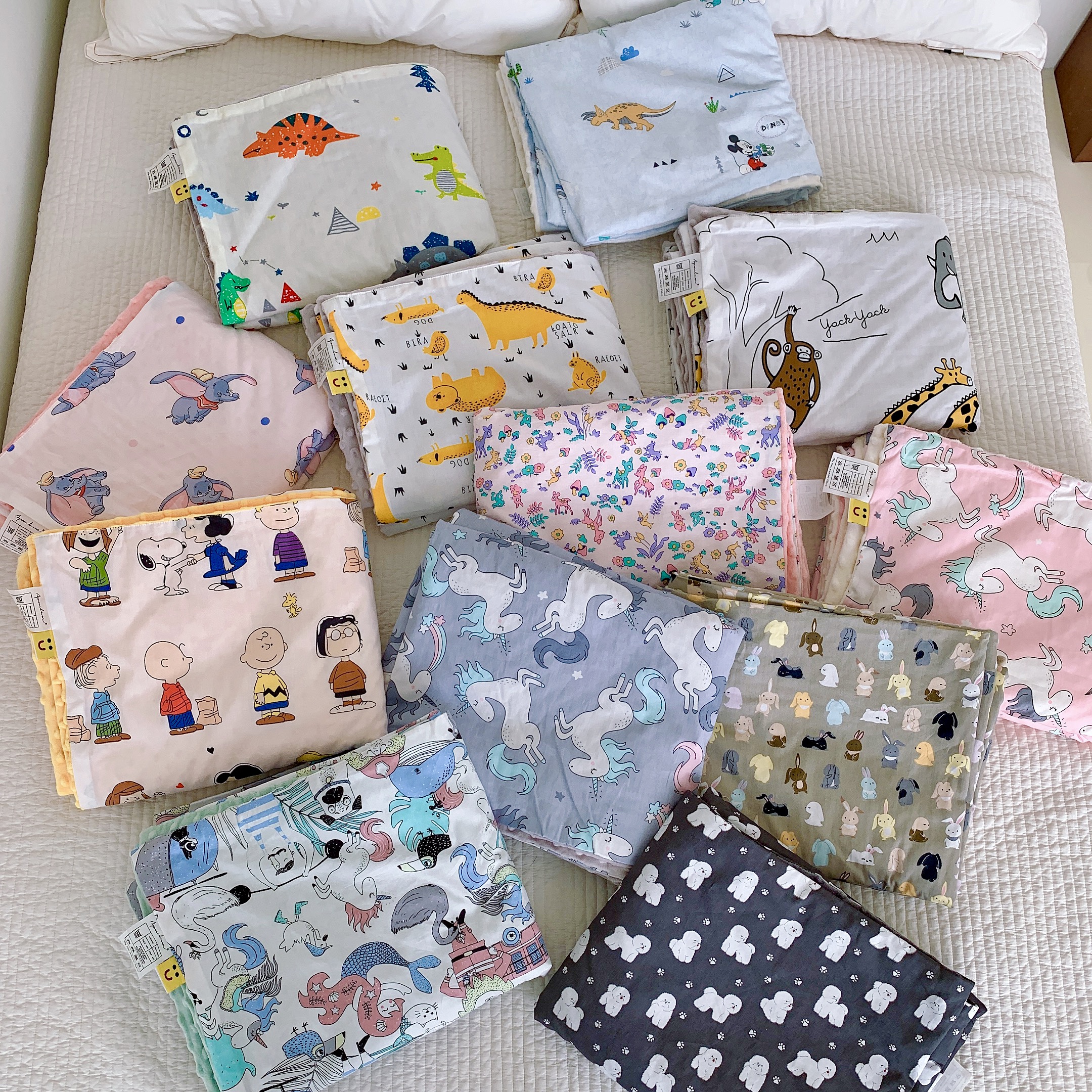 Child caressing ab face Summer beans Bean Blanket Newborn Baby Baby Pure Cotton Small Cover Blanket Kindergarten Lunchtime Air Conditioning Blanket