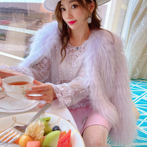 MissLuxury flirty of fur fashion famous yuanfeng natural white raccoon raccoon 100 hitchhiking jacket