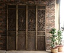 Dongyang antique wood carving new Chinese style flower window screen partition porch handicraft suitable for hotel living room teahouse