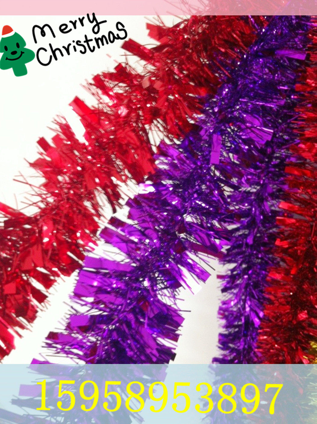 The festival celebrates the wedding flower strip wedding flower strip Christmas decoration madder ribbon gun silk flower strip