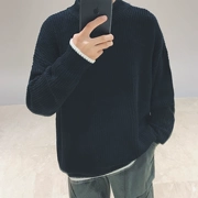 Áo len nam cổ cao nửa cổ lỏng lẻo áo thun màu trơn ulzzang Phiên bản Hàn Quốc của giới trẻ xu hướng áo len