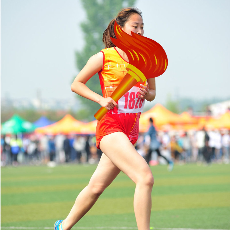 Games Opening Ceremony Admission Team Props Torch Kindergarten Dance Performance with Flowers in Hand Simulation Torch Square