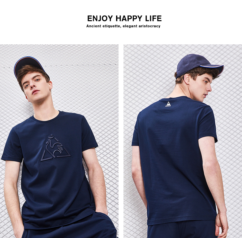 Áo thun cotton cạp cao Pháp thể thao nóng bỏng tay ngắn nam CBT-0113181 áo tank top gym