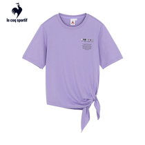 Lecac French rooster print embellishment fashion round neck short sleeve t-shirt women