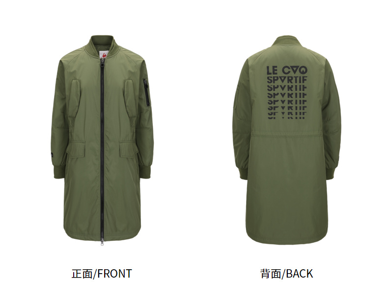 Cổ gà bóng chày Le Cock Pháp trong phần dài của áo ấm cotton thể thao áo khoác nữ CY-5871183 - Quần áo độn bông thể thao áo phao dáng dài