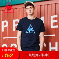 [18 mùa xuân mới] Le Cock Pháp dậu logo in ấn thoáng khí ngắn tay thể thao T-Shirt nam CBT-0132181 tank top nam