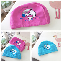 Dolphin swimming cap swimming cap PU child girl boy girl boy girl long hair male waterproof cartoon cute cloth loose head