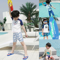 Boys Korean fashion one-piece swimsuit male baby vacation surf big boy cute split children swimsuit