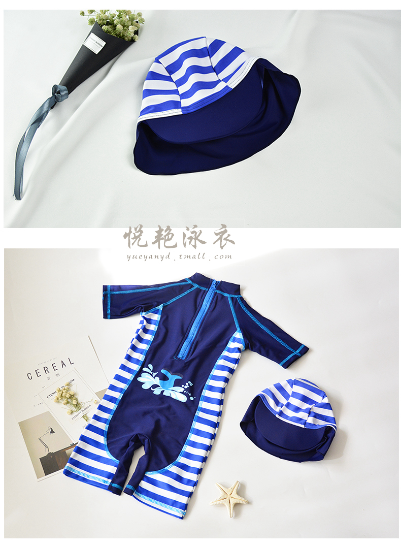 Đồ bơi cho bé Boy Baby Baby Blue Whale Siamese Sunscreen UV Tắm Đồ bơi Đồ bơi - Bộ đồ bơi của Kid bán đồ bơi trẻ em
