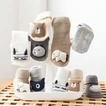 Baby socks spring and autumn cotton cute cartoon super cute socks newborn loose socks baby non-slip floor socks