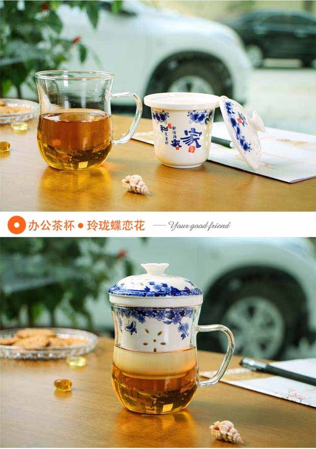 Ly thủy tinh có nắp tách trà chịu nhiệt tách trà dày lọc trà tách trà văn phòng - Tách bình nước thể thao