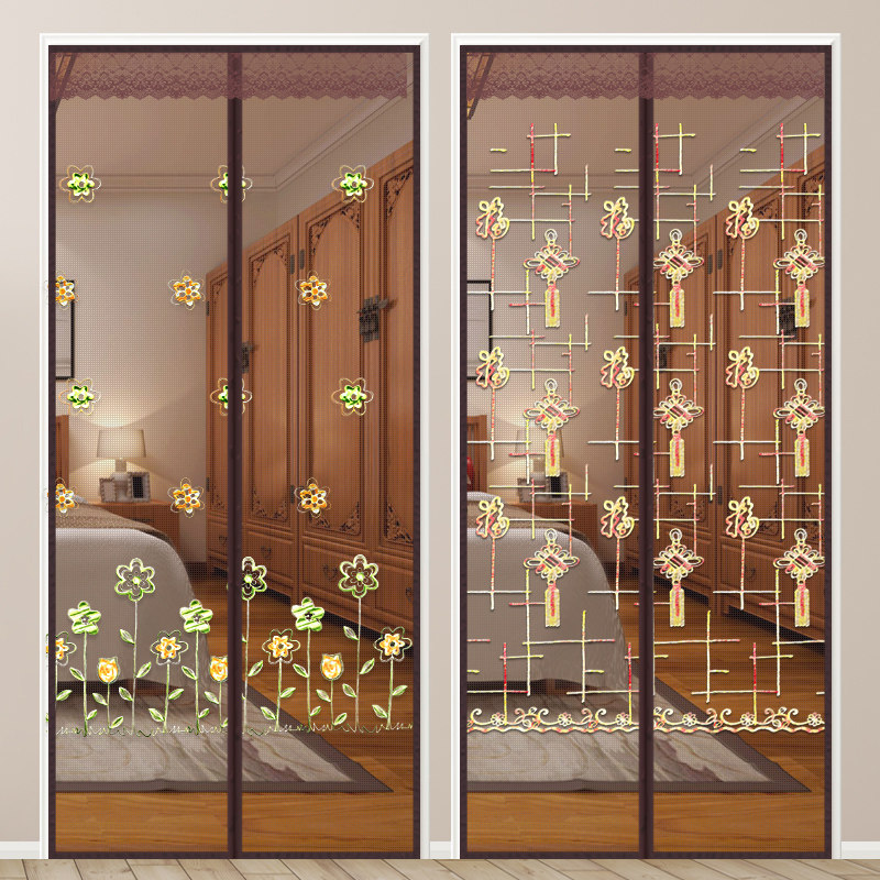 Summer magic tape anti - mosquito door bedroom magnetic gauze door silent yarn window sand door cut - off curtain bedroom decoration