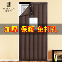 Autumn and winter air-conditioned cotton door curtain thickened home bedroom sound insulation and thermal insulation cold and windproof partition curtain