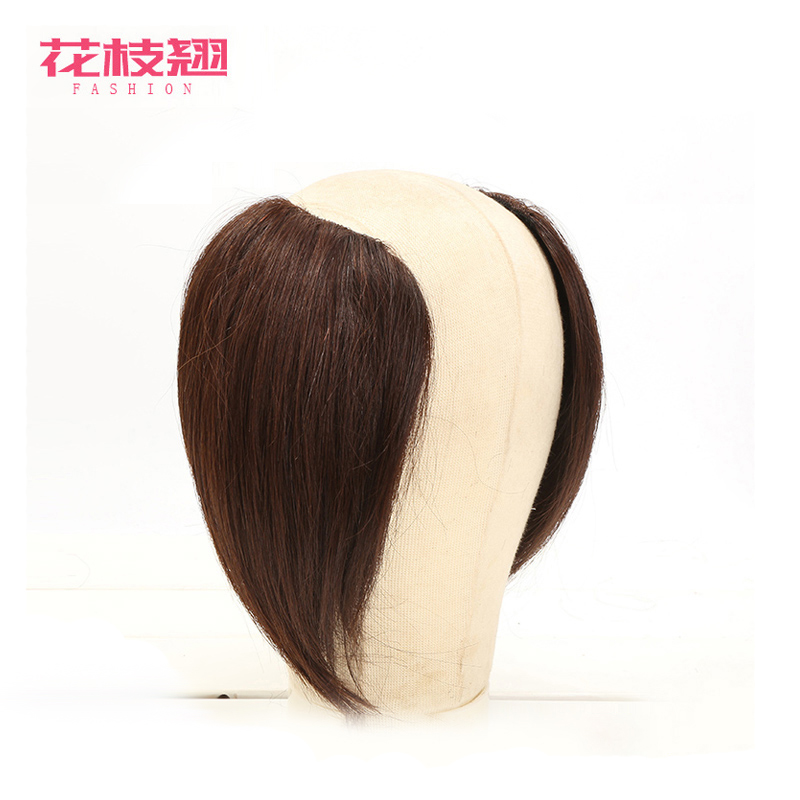 Wig piece pad hair root fluffer seamless invisible hair extension female hair increase head top replacement piece real hair female