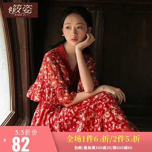 Xiao Zi Ji Mo Hua Xia 2020 mùa xuân mới của phụ nữ dân tộc retro khăn choàng hoa voan áo sơ mi cổ điển - Áo sơ mi chiffon ren