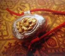 Gawu box sterling silver and plated pure gold manibao shape GWU size: 30X36mm