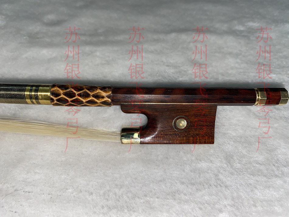 Violin bow snake pattern wood violin bow Mongolian white horse tail good elasticity cello bow viola bow cello