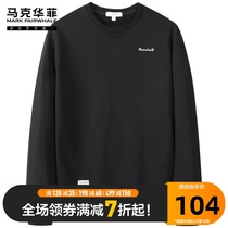 Mark Warfield sweater mens fashion ins2021 new loose mens long-sleeved t-shirt spring and autumn light luxury top black