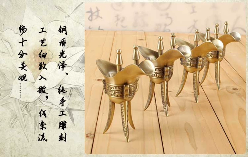 Rượu vang cao cấp bằng đồng đặt tách rượu Trung Quốc hộ gia đình rượu vang trắng nồi rượu cổ kính ly rượu hầm hộp quà tặng - Rượu vang ly vang trắng