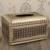 European retro tissue box Creative household coffee table Dining room toilet paper box Luxury dining table living room napkin pumping box
