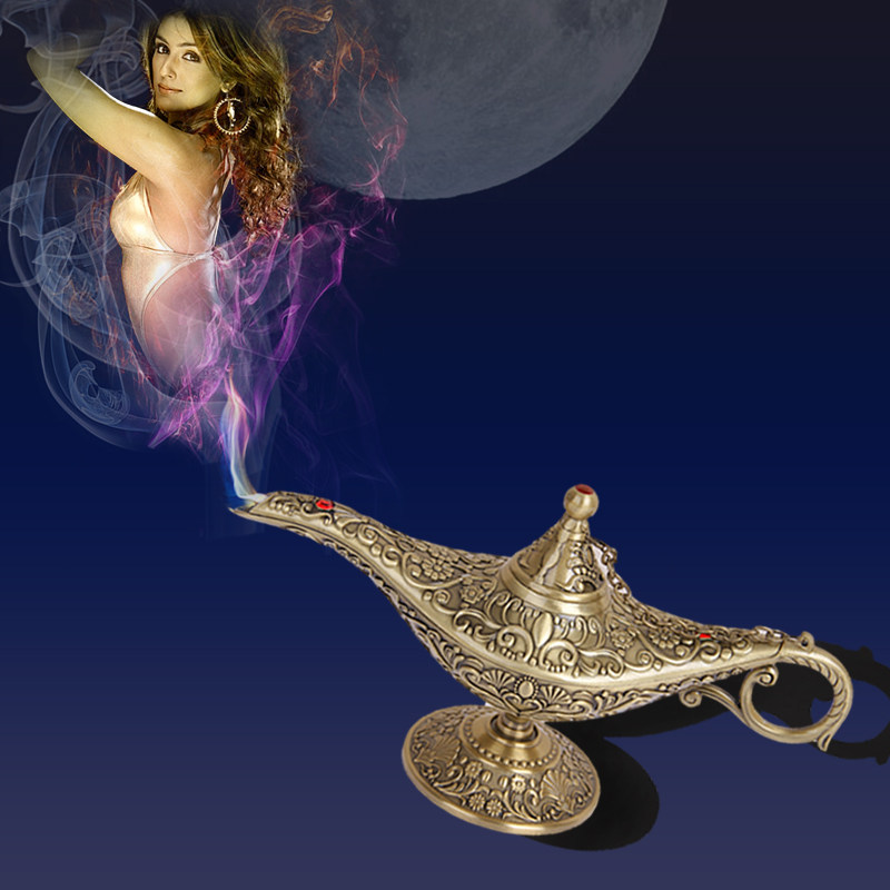 Aladdin Magic Lamp Medium Russian Characteristic Overseas Craft Gift Ornament Bronze Handicraft Arabian Magic Lamp Ornament