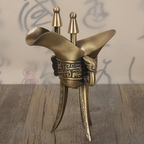  Goblet Antique bottle Wedding glass Wine cup Retro bronze Jue cup Ancient imperial cup Household creative liquor cup