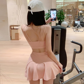 防走光运动短裤女速干瑜伽套装高腰专业网球健身服羽毛球半身裙秋