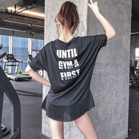 Áo lưới thể thao dài tay áo thun nữ rộng mỏng nhanh khô quần áo yoga ngắn tay áo tập gym mùa hè áo phông lining