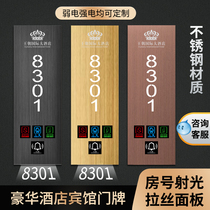 Custom luminous hotel stainless steel projection house number Hotel LED hollow light box Bed and breakfast door sign word custom-made