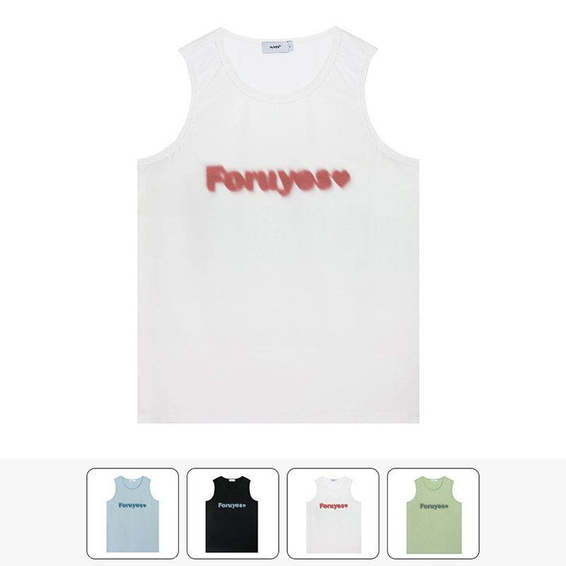 Foruyes(4UYES) American retro - base letter country tide casual men and women's jersey bottom vest