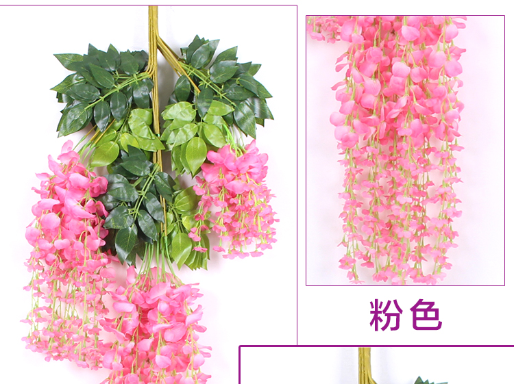 Mô phỏng Hoa Wisteria Hoa giả Mây Mây Trần Phòng khách Trong nhà Trang trí tiệc cưới Nhựa Hoa Chuỗi - Hoa nhân tạo / Cây / Trái cây cây bàng singapore giả