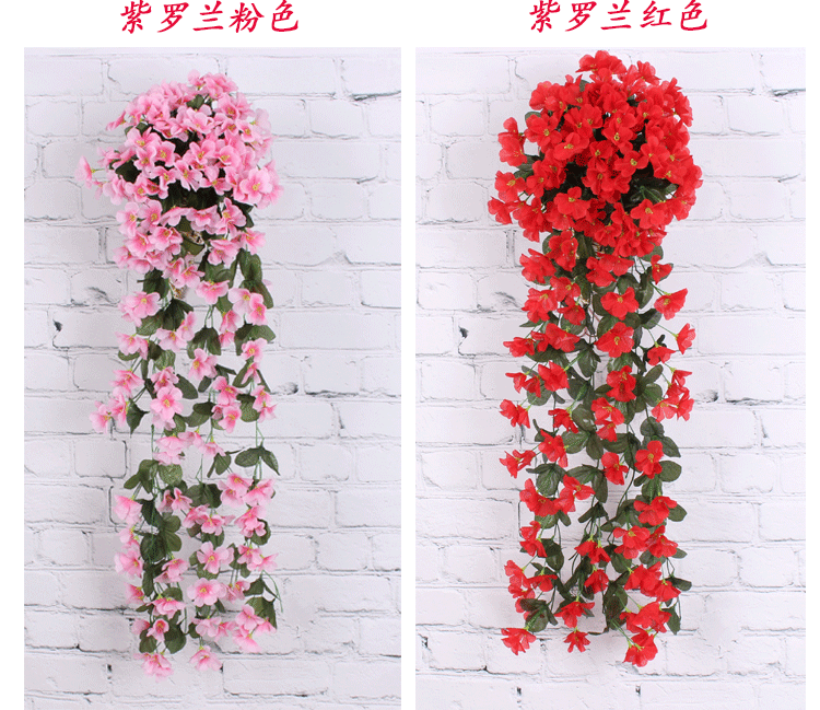 Mô phỏng cây xanh treo tường ban công phòng khách trong nhà trang trí hoa giả treo hoa lan nhựa mây lá xanh - Hoa nhân tạo / Cây / Trái cây các loại lan giả hạc